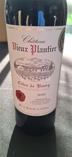Bordeaux Côtes de Bourg Château Vieux Plantier 2022