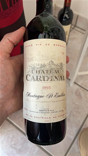 Bordeaux Montagne-saint-émilion Château Cardinal 1993