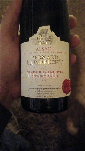 Alsacia Château BERNARD HUMBRECHT Vendanges Tardives Gewurztraminer 2020