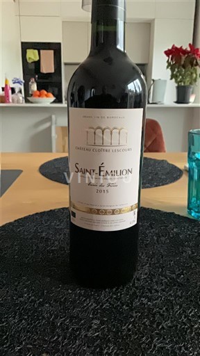 Bordeaux Saint-Émilion Château Cloître Lescours des Fières 2015