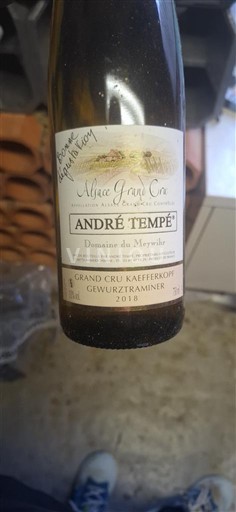 Alsazia Non specificato Grand Cru André Tempé 2018