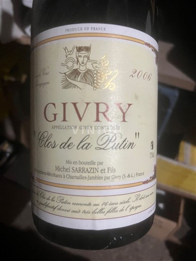 Burgundsko Givry Michel Sarrazin et Fils Clos de la Putin 2006