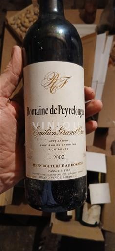 Bordeaux Saint-Émilion Grand Cru Domaine Peyrelongue 2002