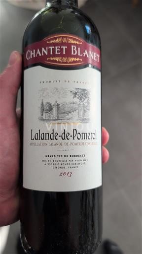 Burdeos Lalande-de-Pomerol Chantet Blanet 2013