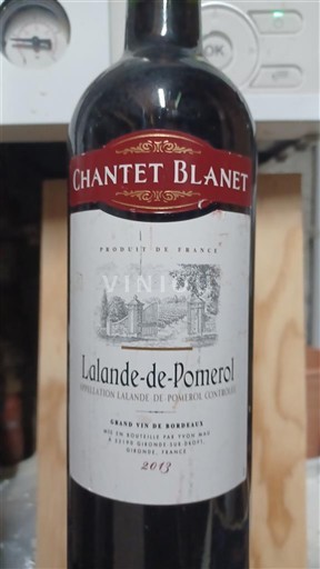 Bordeaux Lalande-de-Pomerol Chantet Blanet 2013