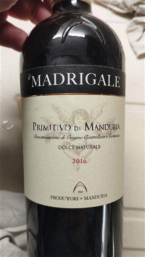 Apulie Nespecifikováno Produttori di Manduria Il Madrigale 2016