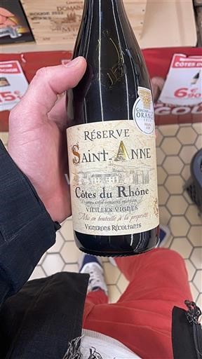 Rhônedalen Côtes du Rhône Réserve Saint-Anne Vieilles Vignes 2023