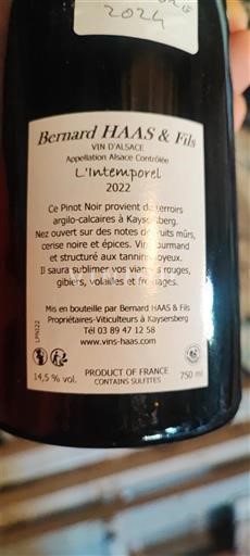 Alsazia Bernard HAAS & Fils L'intemporel 2022