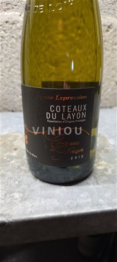 Loiredalen Coteaux-du-Layon Château Chigne Pointe Expression 2019
