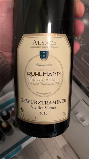 Alsacia Ruhlmann Vieilles Vignes 2012