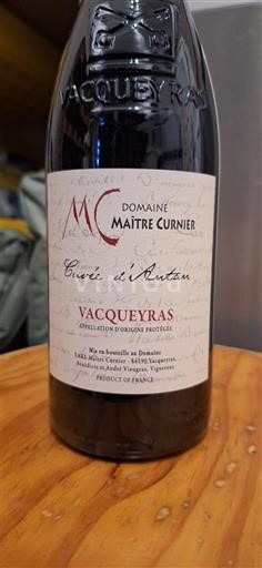 Rhônen laakso Vacqueyras Domaine Maître Curnier d'Antan Ei vuosikertaa