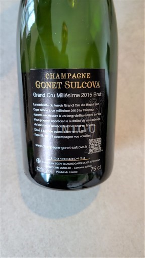 Champagne Grand Cru Gonet Sulcova Grand Cru Millésime Brut 2015