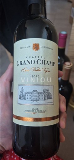 Bordeaux Blaye-côtes-de-bordeaux Château Grand Champ Vieilles Vignes 2016