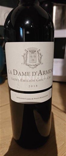 Bordeaux Saint-Émilion Grand Cru Grand Cru La Dame d'Armens 2018