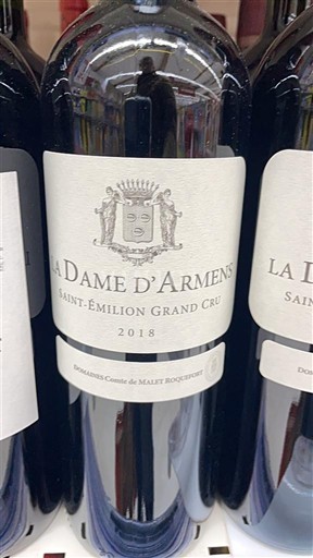 Bordeaux Saint-Émilion Grand Cru Grand Cru La Dame d'Armens 2018