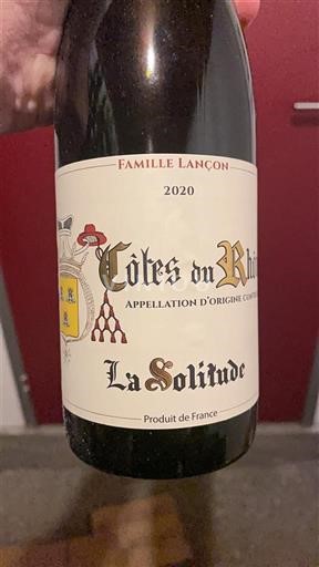 Rhônedalen Côtes du Rhône Famille Lançon La Solitude 2020