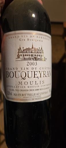 Bordeaux Ni doloceno Château Bouqueyran 2003