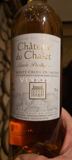 Burdeos Sainte-Croix-Du-Mont Château Chalet Prestige 2006