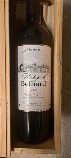 Bordeaux Pomerol Belliard Héritage de Belliard 2012