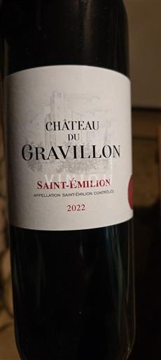 Bordeaux Saint-Émilion Château Gravillon 2022