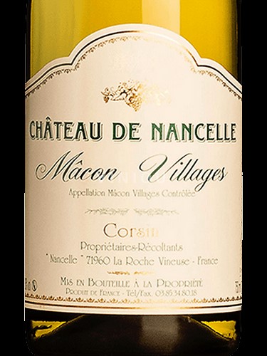 Burgundy Mâcon and Mâcon-Villages Château Nancelle Corsin 2022