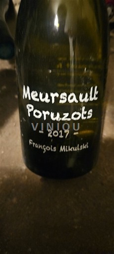 Vinhos Blanc sec Meursault Poruzots François Mikulski 2017 França Borgonha Meursault AOC Premier Cru