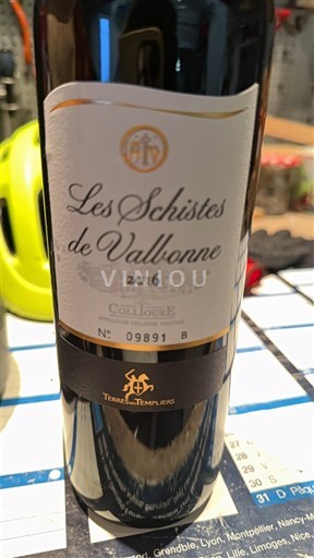 Roussillon Collioure Terres des Templiers Les Schistes de Vallonne 2016