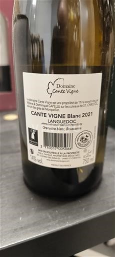 Languedoc Domaine Cante Vigne 2021