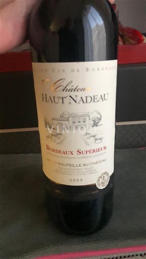 Burdeos Bordeaux superior Château Haut Nadeau 2009