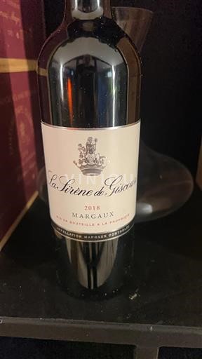 Bordeaux Margaux La Sirène de Giscours 2018