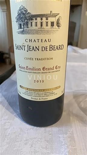 Bordeaux Saint-Émilion Grand Cru Grand Cru Château Saint Jean de Beard Tradition 2015