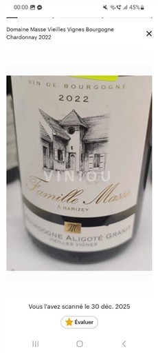 Borgonha Bourgogne-aligoté Famille Masse Vieilles Vignes 2022