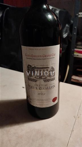 Bordeaux Saint-Émilion Grand Cru Grand Cru Château Vieux Rivallon 2015