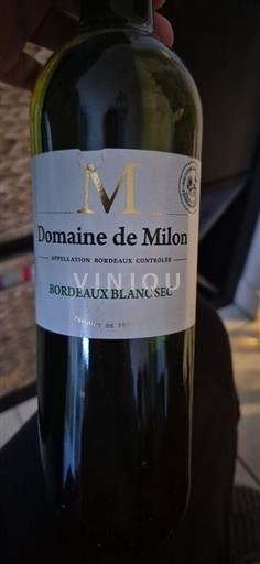 Burdeos Bordeaux blanco Domaine Milon Sin añada