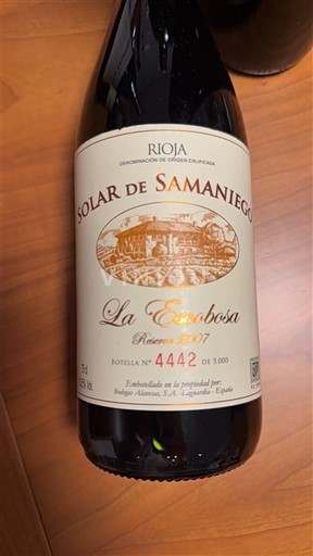 La Rioja Rioja Solar de Samaniego La Escobosa Reserva 2007