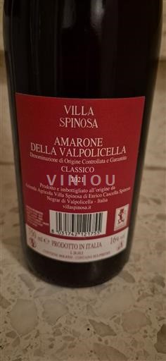Benecija Amarone della Valpolicella Villa Spinosa 2021