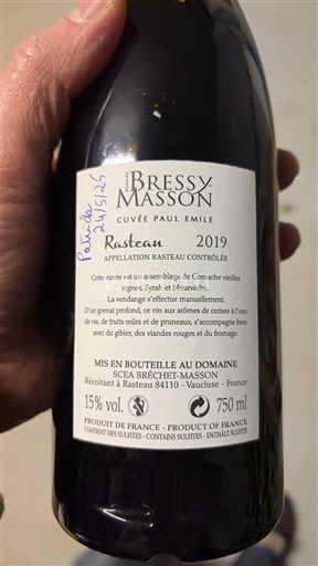 Vale do Ródano Rasteau Bressy Masson Paul Emile 2019