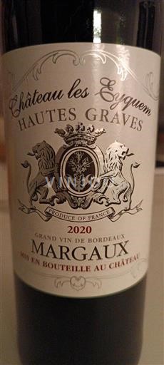 Burdeos Margaux Château Les Eyquem hautes graves 2020