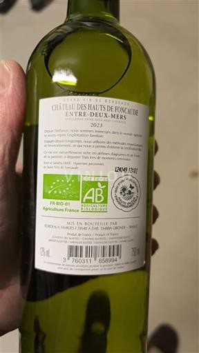 Bordeaux Entre-deux-mers Château S Hauts de Foncaude 2023