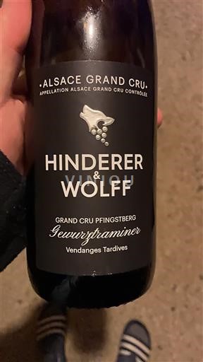 Elzas Alsace Grand Cru Grand Cru Hinderer & Wolff Grand Cru Pfingsberg Gewurztraminer Vendanges Tardives 2022
