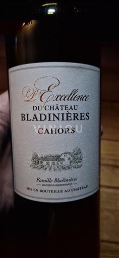 Sydväst Cahors Château Bladinières L'Excellence 2020