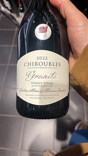 Beaujolais Chiroubles Domaine Le Plateau de Grille Midi Granite Vieille Vigne 2022