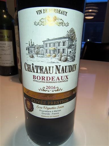 Bordoja Bordo Château Naudin Prestige 2016