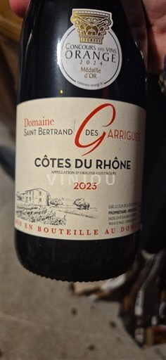 Rhônedalen Côtes du Rhône Domaine Saint Bertrand des Garrigues 2023