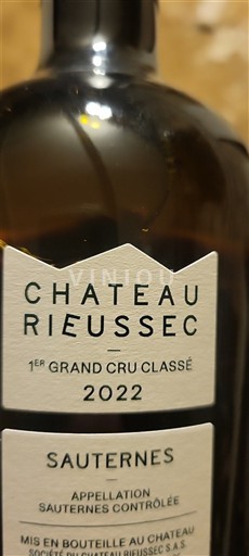 Bordeaux Sauternes 1er Grand Cru Classé Château Rieussec 2022