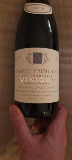 Vine Rouge sec Les Charmots Domaine Billard-Gonnet 2019 Frankrig Bourgogne Pommard AOC Premier Cru