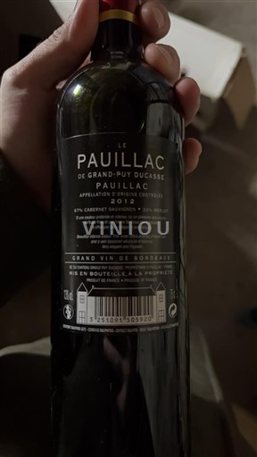 Bordeaux Pauillac Grand-Puy Ducasse Le Pauillac 2012
