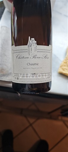 Thung lũng sông Loire Chaume Château Pierre-Bise 2007