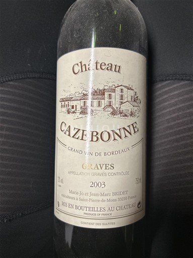 Bordeaux Graves Château Cazebonne 2003