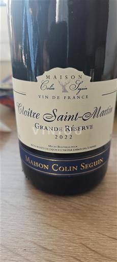 Bordeaux Không được chỉ định Maison Colin Seguin Cloître Saint-Martin Grande Réserve 2022